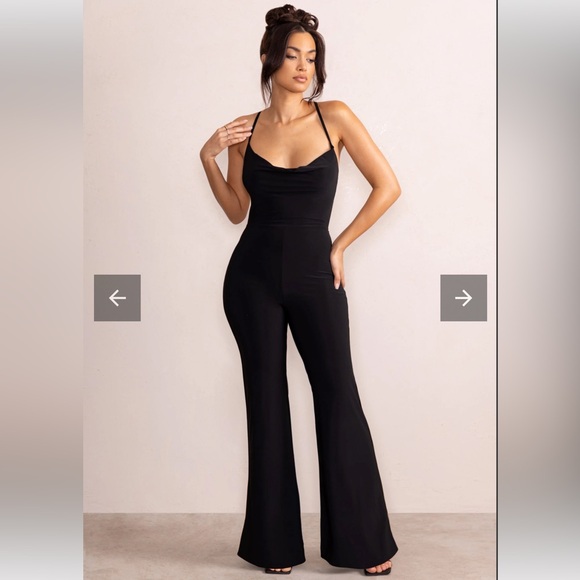 PRETTY LITTLE THINGS Strappy Back Flared Leg Jumpsuit - Picture 1 of 6